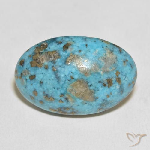 39.39ct Naturale Blu verdastro medio Turchese, Ovale, Opaco