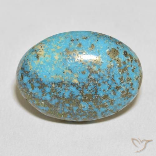 31.32ct Naturale Blu verdastro Turchese, Ovale, Opaco