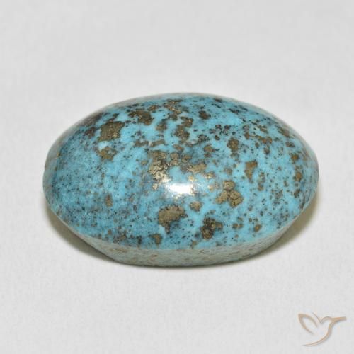 Turchese Blu verdastro medio naturale da 38.54 ct, Ovale, Opaco