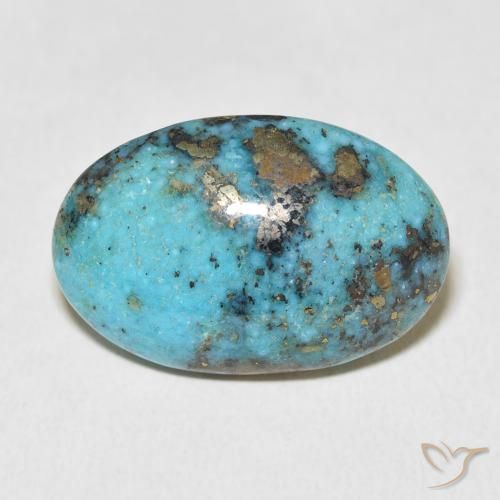 Turchese Medio Verde Blu naturale da 26.98 ct, Ovale, Opaco