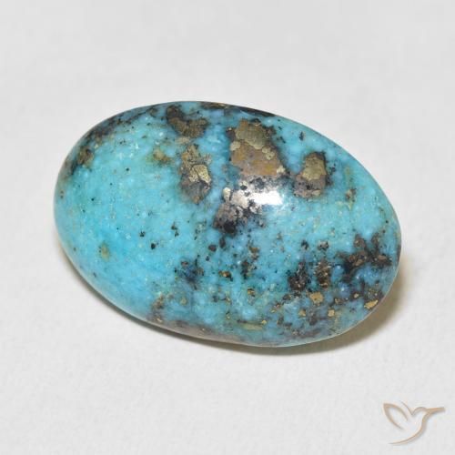 Turchese Medio Verde Blu naturale da 26.98 ct, Ovale, Opaco