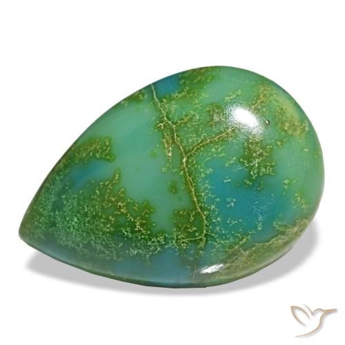 12.52ct multicolore turchese, taglio a pera, opaco