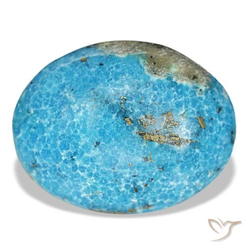 Turchese naturale turchese da 20,57 ct, taglio ovale, opaco