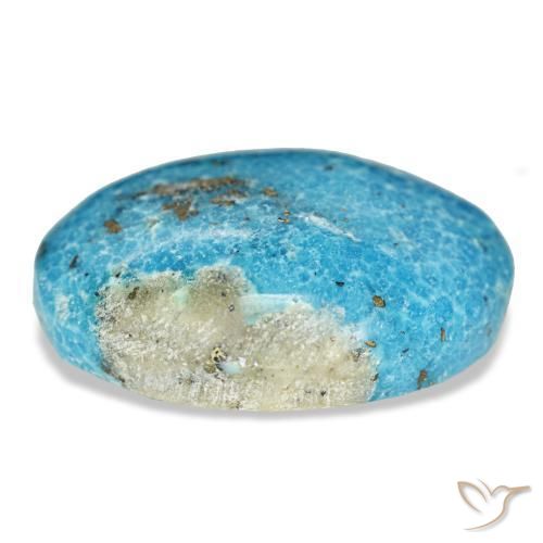 Turchese naturale turchese da 20,57 ct, taglio ovale, opaco