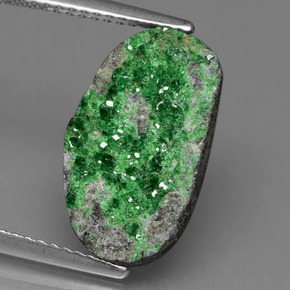 Uvarovite Granato Drusy Verde naturale da 7.39 ct, Forma fantasia, Opaco