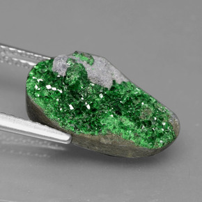 Uvarovite Granato Drusy Verde naturale da 6.64 ct, Forma fantasia, Opaco