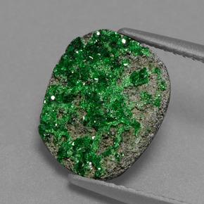 Uvarovite Granato Drusy Verde naturale da 3.34 ct, Forma fantasia, Opaco