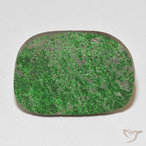 55.46ct Naturale Verde intenso Uvarovite Granato Drusy, Taglio a fantasia, Opaco