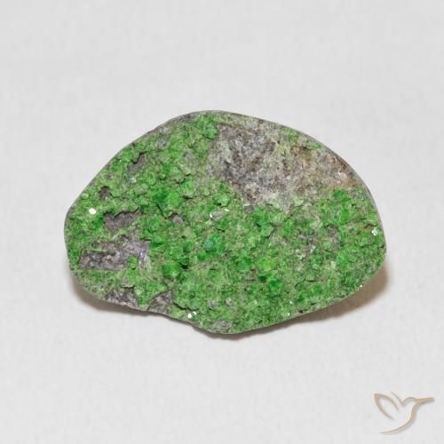 10.37ct Naturale Verde elettrico Uvarovite Granato Drusy, Taglio a fantasia, Opaco