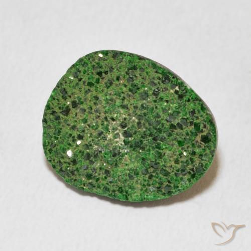 Uvarovite Granato Drusy Deep Earthy Green naturale da 7.35 ct, Taglio a fantasia, Opaco