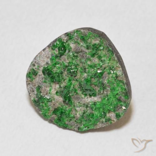 Uvarovite Granato Drusy Deep Earthy Green naturale da 9.44 ct, Taglio a fantasia, Opaco