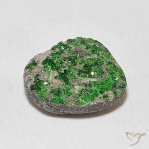 Uvarovite Granato Drusy Deep Earthy Green naturale da 9.44 ct, Taglio a fantasia, Opaco