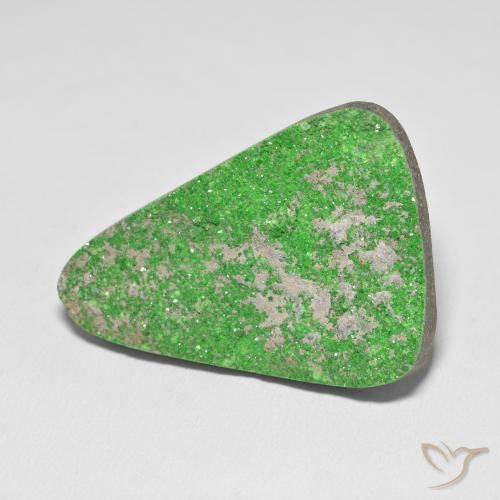 Uvarovite Granato Drusy Verde naturale da 52.58 ct, Taglio trillion, Opaco