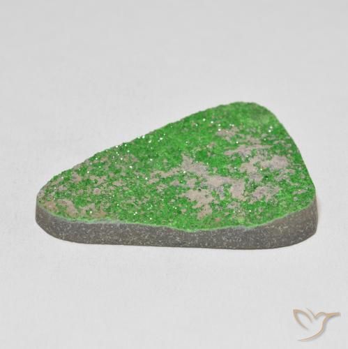 Uvarovite Granato Drusy Verde naturale da 52.58 ct, Taglio trillion, Opaco
