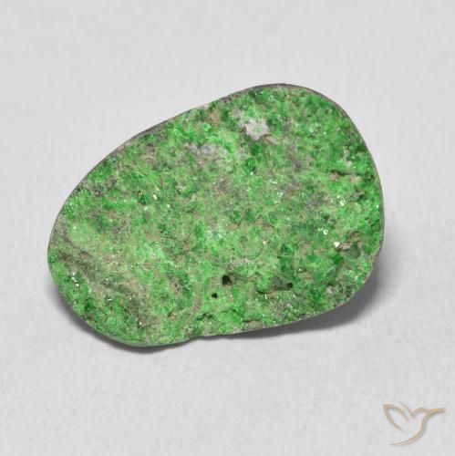 10.99ct Naturale Verde Uvarovite Granato Drusy, Taglio a fantasia, Opaco