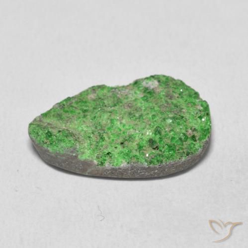 Uvarovite Granato Drusy Verde naturale da 10.99 ct, Taglio a fantasia, Opaco