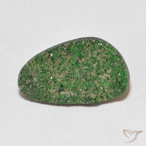 11.62ct Naturale Verde Pino Uvarovite Granato Drusy, Taglio a fantasia, Opaco