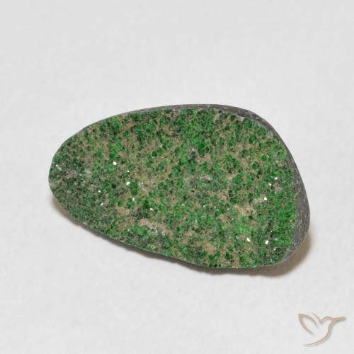 Uvarovite Granato Drusy Verde Pino naturale da 11.62 ct, Taglio a fantasia, Opaco