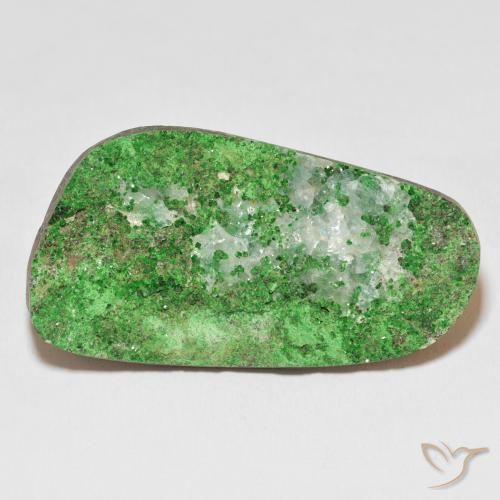 50.60ct Naturale Verde medio Uvarovite Granato Drusy, Taglio a fantasia, Opaco