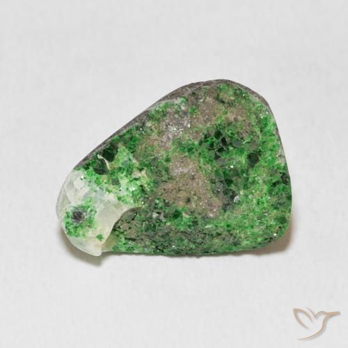 11.91ct Naturale Verde Uvarovite Granato Drusy, Taglio trillion, Opaco