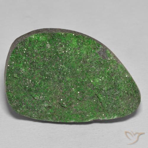 52.11ct Naturale Verde Pino Uvarovite Granato Drusy, Taglio a fantasia, Opaco