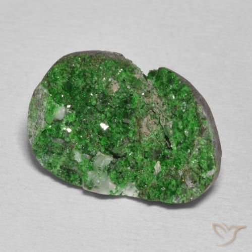 Uvarovite Granato Drusy Verde Pino naturale da 11.04 ct, Taglio a fantasia, Opaco