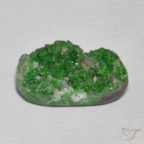 Uvarovite Granato Drusy Verde Pino naturale da 11.04 ct, Taglio a fantasia, Opaco