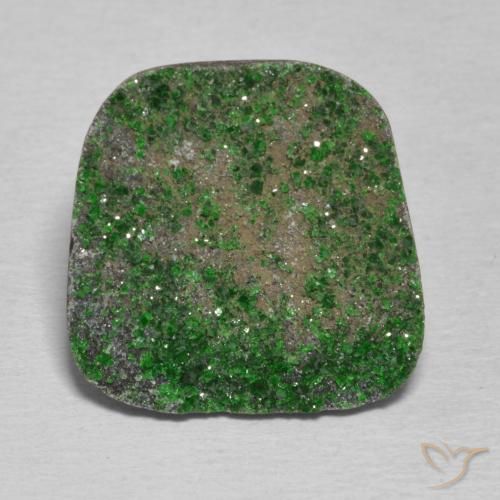14.90ct Naturale Verde scuro Uvarovite Granato Drusy, Taglio a fantasia, Opaco