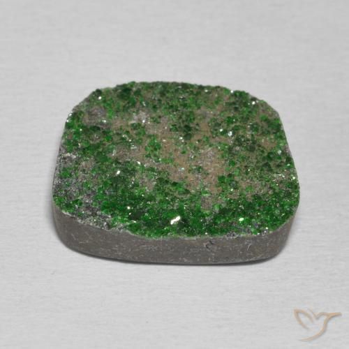 Uvarovite Granato Drusy Verde scuro naturale da 14.90 ct, Taglio a fantasia, Opaco