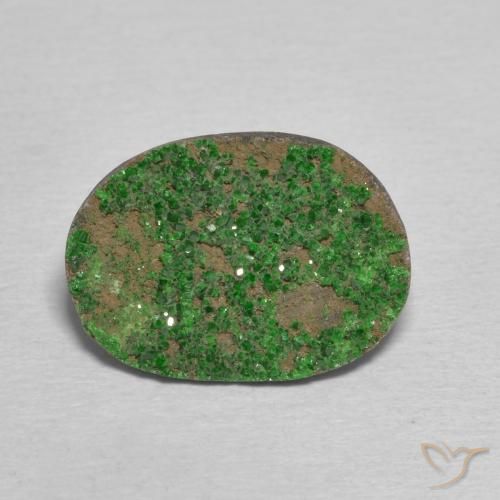 8.32ct Naturale Verde scuro Uvarovite Granato Drusy, Taglio a fantasia, Opaco