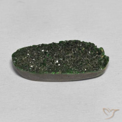 Uvarovite Granato Drusy Verde marroncino naturale da 13.62 ct, Taglio a fantasia, Opaco