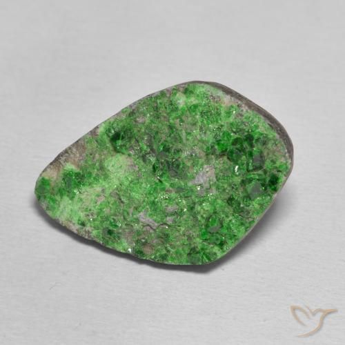 Uvarovite Granato Drusy Verde scuro naturale da 21.40 ct, Taglio a fantasia, Opaco