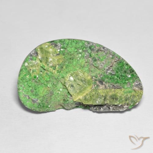 45.70ct Naturale Verde lime Uvarovite Granato Drusy, Taglio a fantasia, Opaco