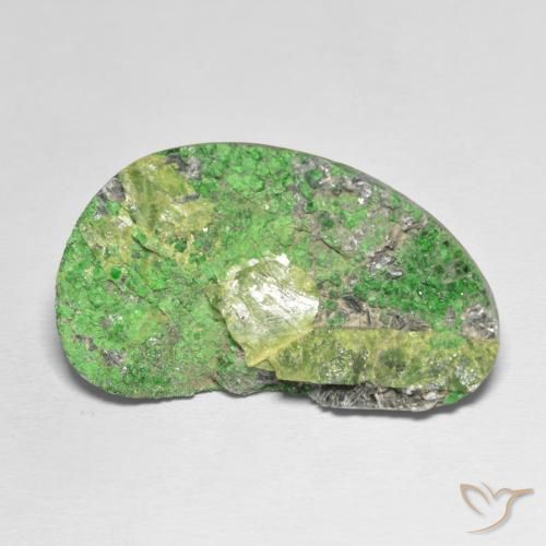 Uvarovite Granato Drusy Verde lime naturale da 45.70 ct, Taglio a fantasia, Opaco