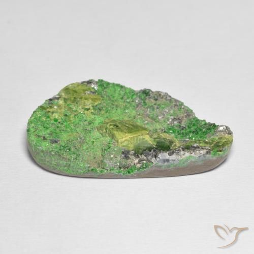 Uvarovite Granato Drusy Verde lime naturale da 45.70 ct, Taglio a fantasia, Opaco