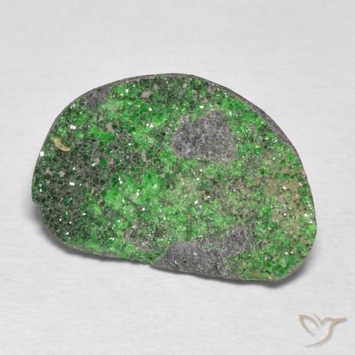 Uvarovite Granato Drusy Verde lime naturale da 8.71 ct, Taglio a fantasia, Opaco