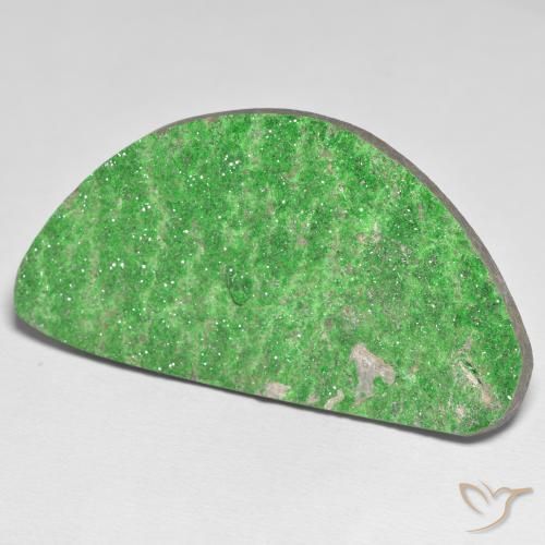 Uvarovite Granato Drusy Verde elettrico naturale da 62.25 ct, Taglio a fantasia, Opaco