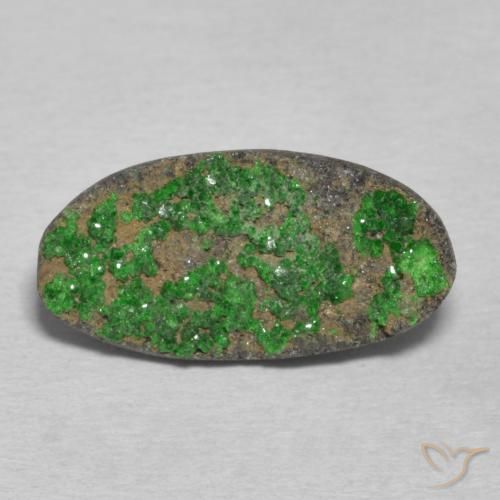 7.42ct Naturale Verde scuro Uvarovite Granato Drusy, Ovale, Opaco