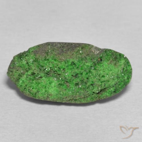 13.25ct Naturale Verde scuro Uvarovite Granato Drusy, Ovale, Opaco