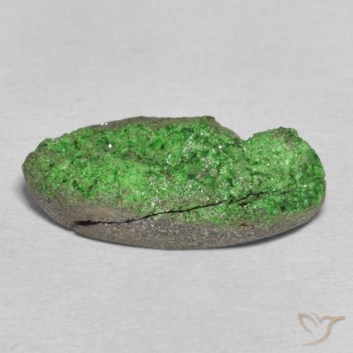 Uvarovite Granato Drusy Verde scuro naturale da 13.25 ct, Ovale, Opaco