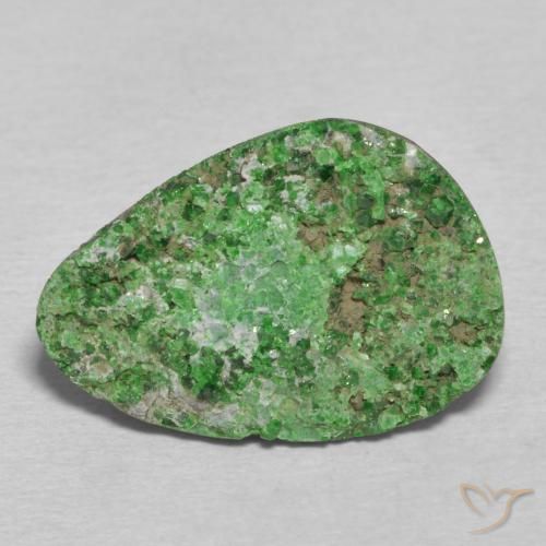 10.92ct Naturale Verde scuro Uvarovite Granato Drusy, Taglio a fantasia, Opaco