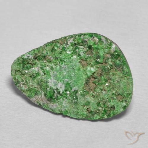 Uvarovite Granato Drusy Verde scuro naturale da 10.92 ct, Taglio a fantasia, Opaco