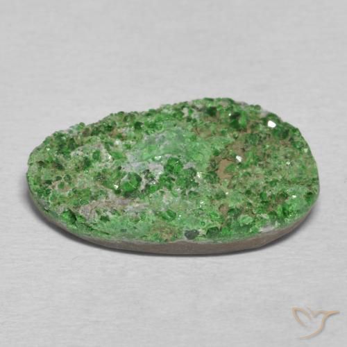 Uvarovite Granato Drusy Verde scuro naturale da 10.92 ct, Taglio a fantasia, Opaco