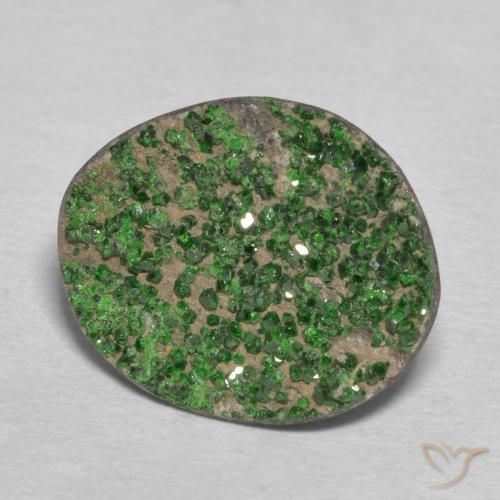 Uvarovite Granato Drusy Verde scuro naturale da 10.86 ct, Taglio a fantasia, Opaco