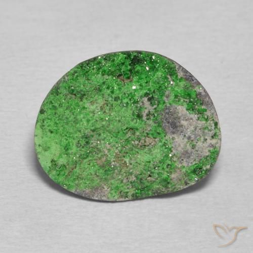 9.94ct Naturale Verde medio Uvarovite Granato Drusy, Taglio a fantasia, Opaco