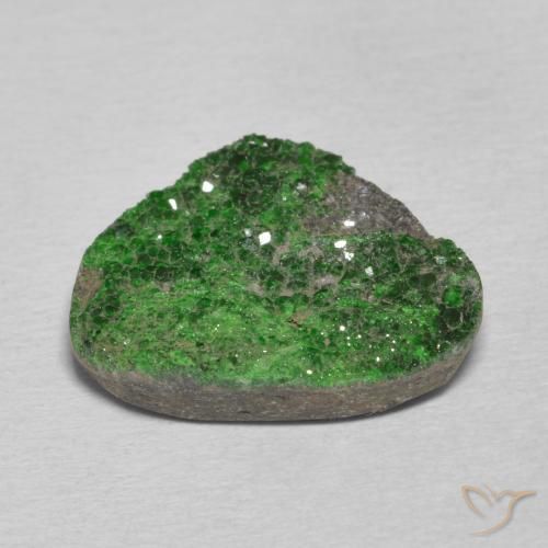 Uvarovite Granato Drusy Verde scuro naturale da 12.59 ct, Taglio a fantasia, Opaco