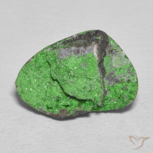 12.40ct Naturale Verde lime Uvarovite Granato Drusy, Taglio a fantasia, Opaco