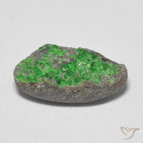 Uvarovite Granato Drusy Verde lime naturale da 4.88 ct, Taglio a fantasia, Opaco