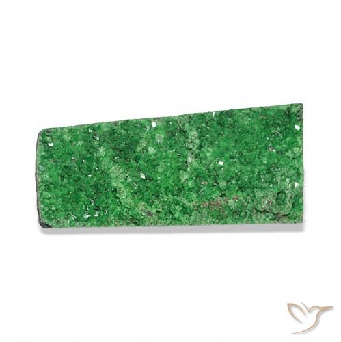 Uvarovite Granato Drusy Verde scuro naturale da 10.99 ct, Taglio a fantasia, Opaco