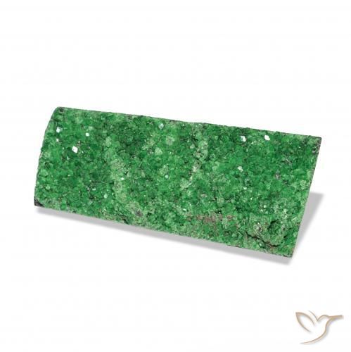Uvarovite Granato Drusy Verde scuro naturale da 10.99 ct, Taglio a fantasia, Opaco